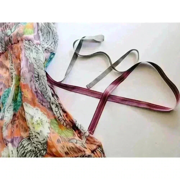 New Garella Elisa Floral Silk Dress Cochella Whimsy Fairy Woman's Size 4 - Picture 6 of 14